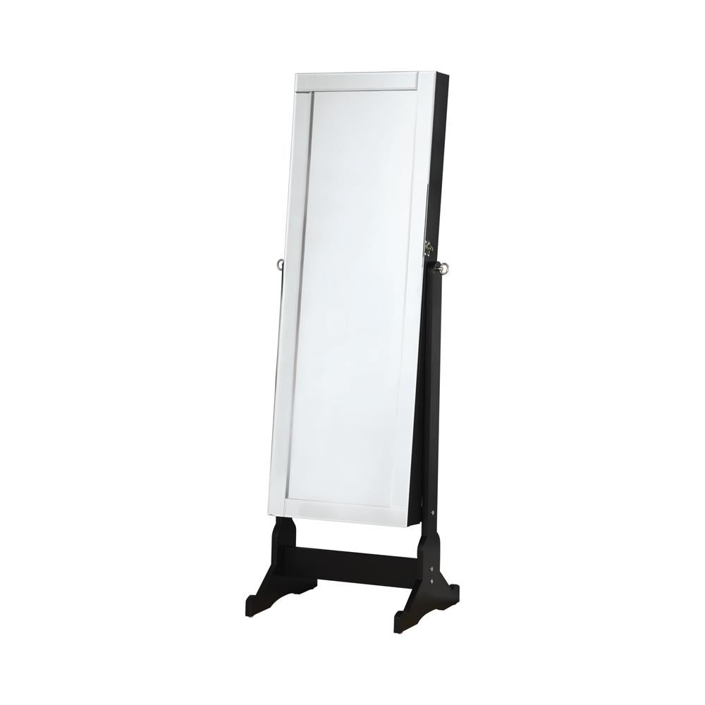 Cortez Black Storage Jewelry Cheval Mirror from Coaster - Luna Furniture