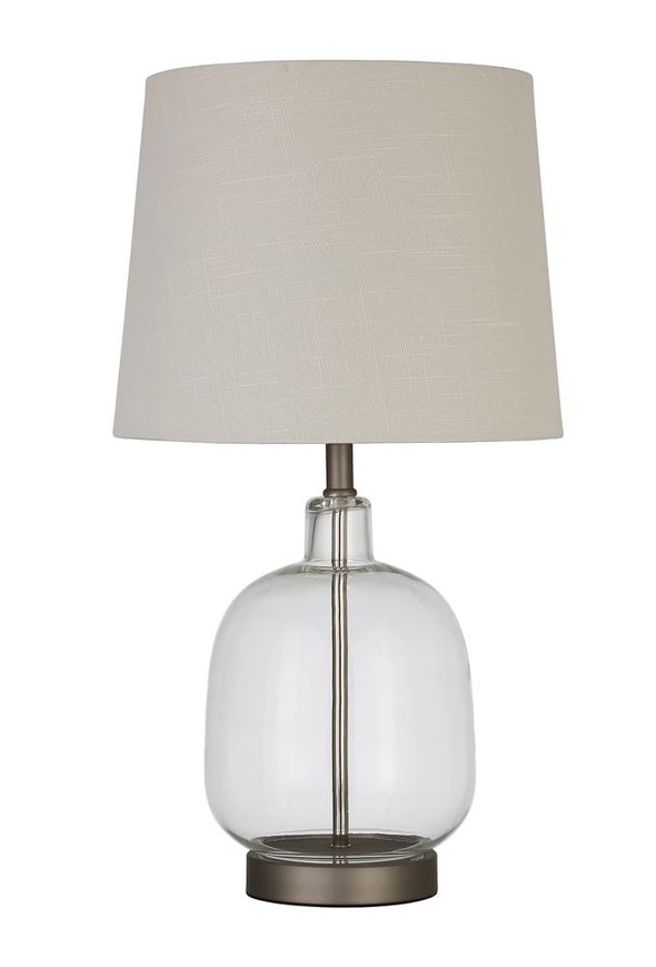 Costner Empire Table Lamp Beige and Clear - 920017 - Luna Furniture
