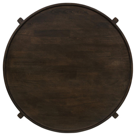Cota Dark Brown Round Solid Wood Coffee Table from Coaster - Luna Furniture