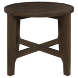 Cota Dark Brown Round Solid Wood End Table from Coaster - Luna Furniture