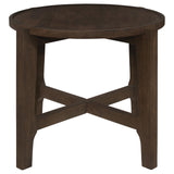 Cota Dark Brown Round Solid Wood End Table from Coaster - Luna Furniture