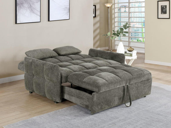 Cotswold Tufted Cushion Sleeper Sofa Bed Brown - 508308 - Luna Furniture