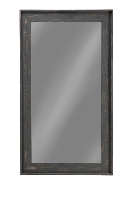 Cragen Rectangle Bold Contoured Frame Floor Mirror Brown - 902767 - Luna Furniture