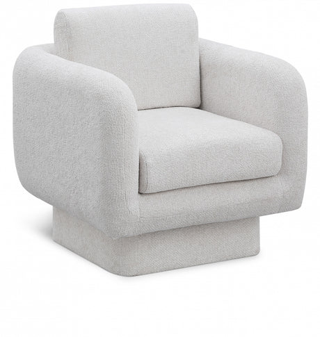 Cream Alessandra Chenille Fabric Dining Chair / Accent Chair - 472Cream - Luna Furniture