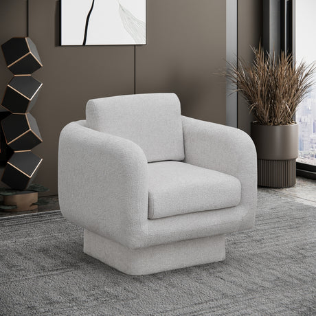 Cream Alessandra Chenille Fabric Dining Chair / Accent Chair - 472Cream - Luna Furniture