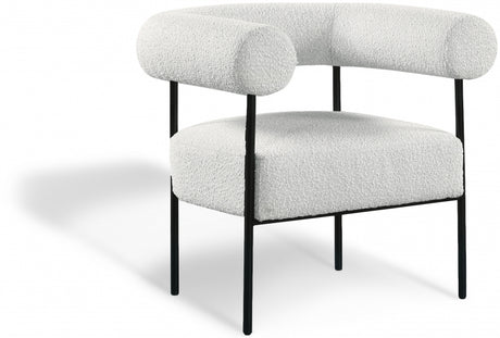 Cream Blake Boucle Fabric Accent Chair - 527Cream - Luna Furniture
