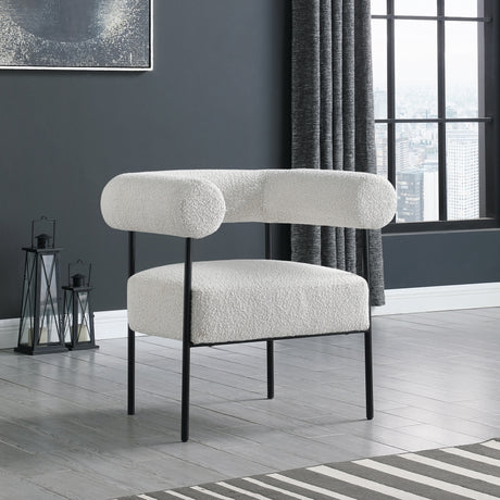 Cream Blake Boucle Fabric Accent Chair - 527Cream - Luna Furniture