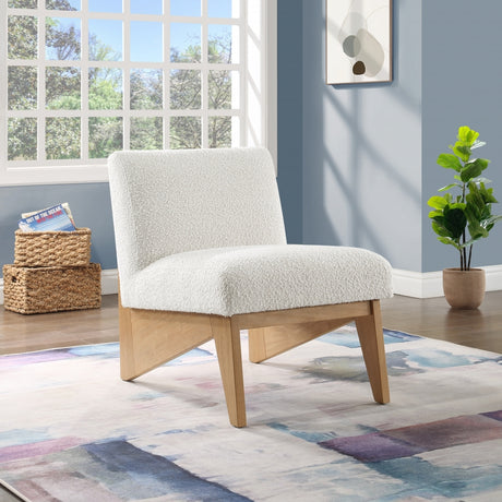 Cream Chapman Boucle Fabric Accent Chair - 460Natural - Luna Furniture