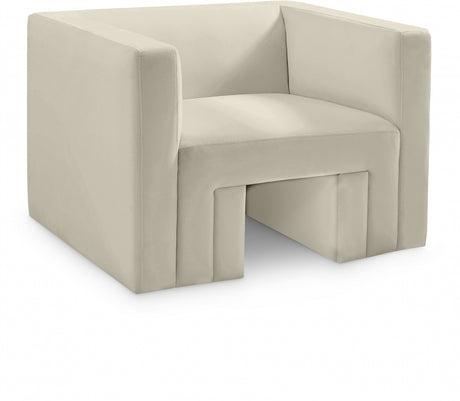 Cream Henson Velvet Chair - 665Cream-C - Luna Furniture