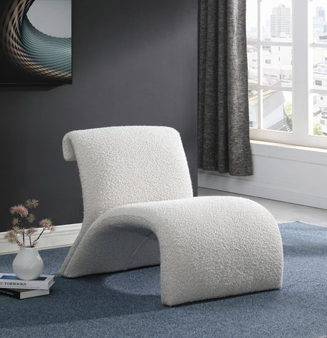 Cream Mulberry Boucle Fabric Accent Chair - 483Cream - Luna Furniture