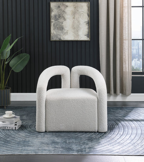 Cream Otto Boucle Fabric Accent Chair - 569Cream - Luna Furniture