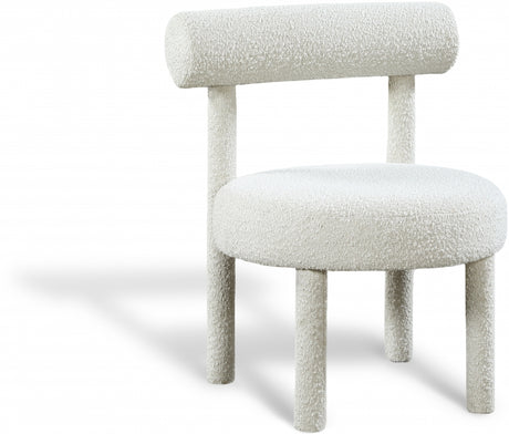Cream Parlor Boucle Fabric Accent Chair - 574Cream - Luna Furniture
