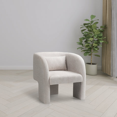 Cream Sawyer Chenille Fabric Accent Chair - 493Cream - Luna Furniture
