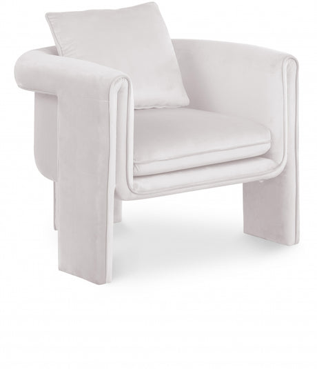 Cream Sloan Velvet Accent Chair - 424Cream - Luna Furniture