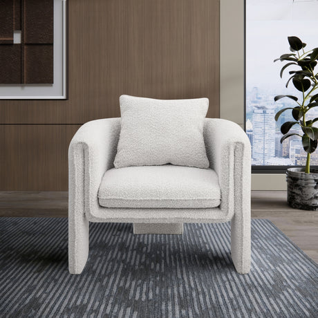 Cream Stylus Boucle Accent Chair - 425Cream - Luna Furniture