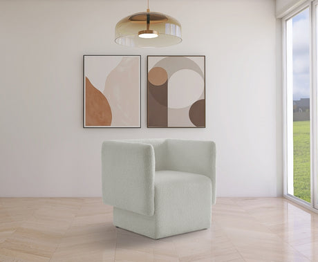 Cream Vera Boucle Fabric Accent Chair - 575Cream - Luna Furniture