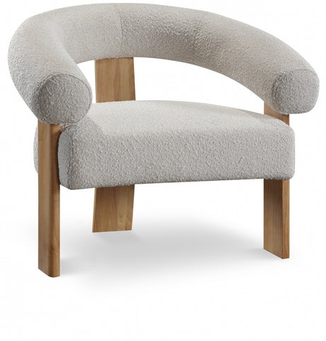 Cream Winston Boucle Fabric Accent Chair - 496Cream - Luna Furniture