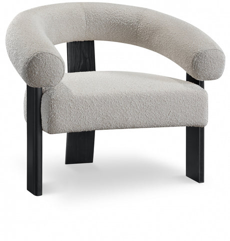 Cream Winston Boucle Fabric Accent Chair - 497Cream - Luna Furniture