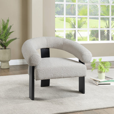 Cream Winston Boucle Fabric Accent Chair - 497Cream - Luna Furniture