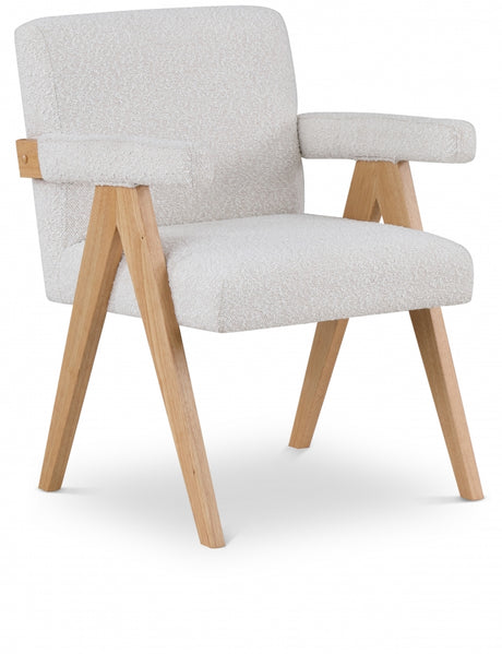 Cream Woodloch Boucle Fabric Accent Chair - 480Cream - Luna Furniture