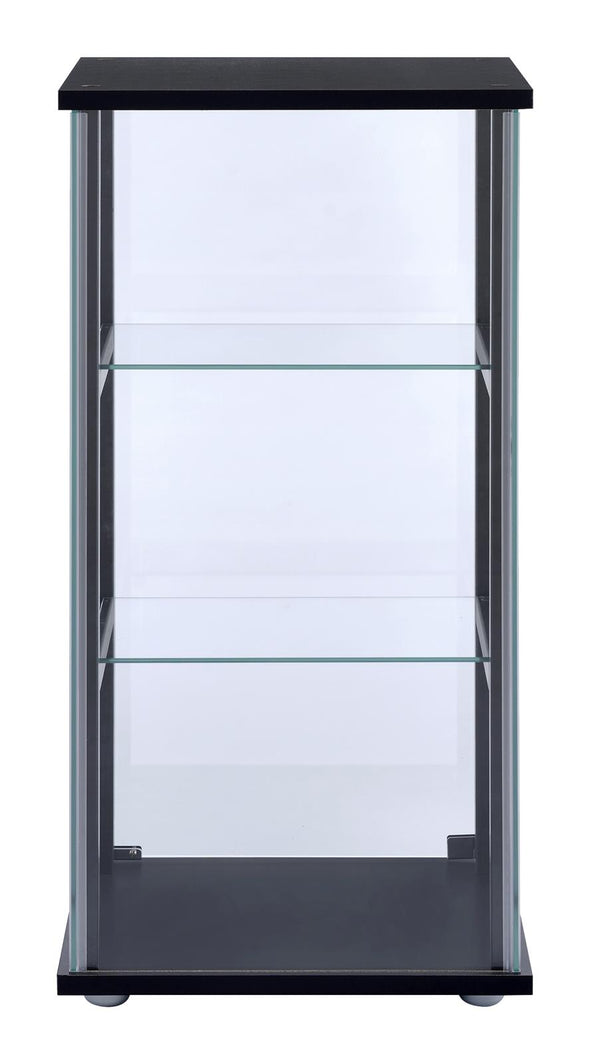 Cyclamen 3-shelf Glass Curio Cabinet Black and Clear - 950179 - Luna Furniture