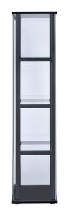 Cyclamen 4-shelf Glass Curio Cabinet Black and Clear - 950171 - Luna Furniture