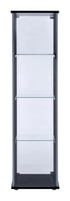 Cyclamen 4-shelf Glass Curio Cabinet Black and Clear - 950171 - Luna Furniture