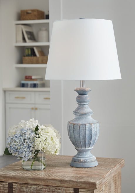 Cylerick Antique Blue Table Lamp - L235714 - Luna Furniture