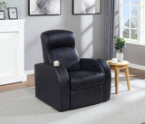 Cyrus Black Home Theater Upholstered Recliner from Coaster - Luna Furniture