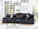 Cyrus Black Home Theater Upholstered Recliner from Coaster - Luna Furniture