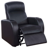 Cyrus Black Home Theater Upholstered Recliner from Coaster - Luna Furniture
