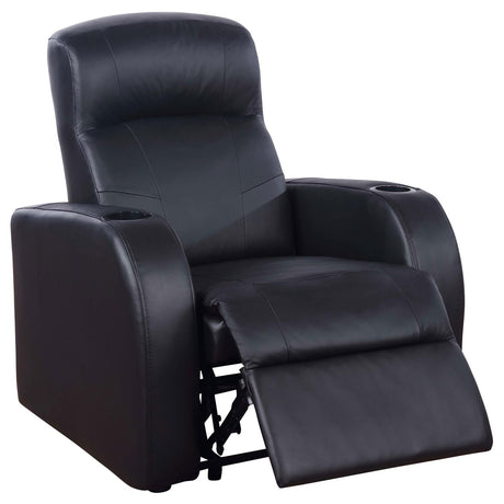 Cyrus Home Theater Upholstered Recliner Black - 600001 - Luna Furniture