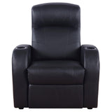 Cyrus Black Home Theater Upholstered Recliner from Coaster - Luna Furniture