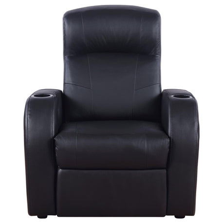 Cyrus Black Home Theater Upholstered Recliner from Coaster - Luna Furniture