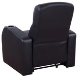 Cyrus Black Home Theater Upholstered Recliner from Coaster - Luna Furniture