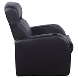 Cyrus Black Home Theater Upholstered Recliner from Coaster - Luna Furniture