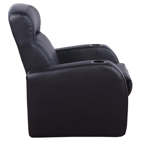 Cyrus Black Home Theater Upholstered Recliner from Coaster - Luna Furniture