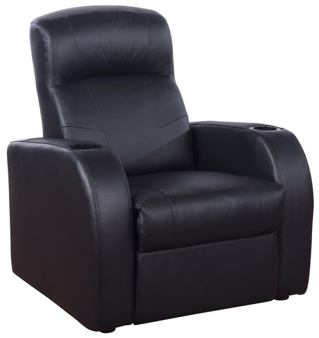 Cyrus Upholstered Recliner Living Room Set Black - 600001-S3B - Luna Furniture