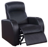 Cyrus Upholstered Recliner Living Room Set Black - 600001-S5A - Luna Furniture