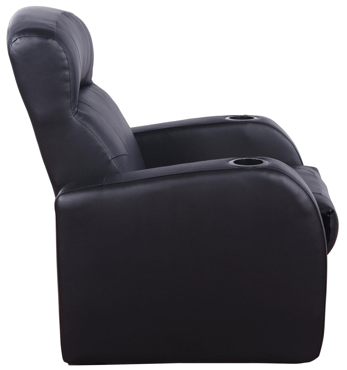 Cyrus Upholstered Recliner Living Room Set Black - 600001-S5A - Luna Furniture