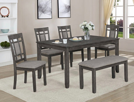 D2015 - Dining Table + 4 Chair + Bench Set - D2015 - Luna Furniture