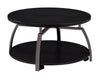 Dacre Round Coffee Table Dark Grey and Black Nickel - 722208 - Luna Furniture