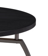 Dacre Dark Gray and Black Nickel Round Coffee Table from Coaster - Luna Furniture