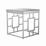Dafina Geometric Frame Square End Table Chrome - 723077 - Luna Furniture