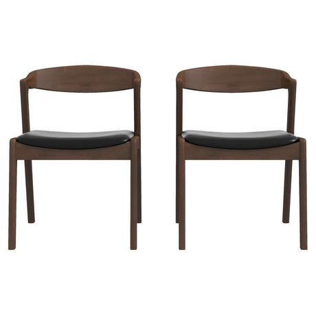 Dakota Black Leather Solid Wood Dining Chair from Midinmod - Luna Furniture