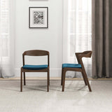 Dakota Mid-Century Modern Solid Wood Velvet Dining Chair (Set of 2) Cream - AFC01870 - Luna Furniture