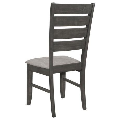 Dalila Gray and Dark Gray Ladder Back Side Chair, Set of 2 from Coaster - Luna Furniture
