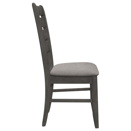 Dalila Gray and Dark Gray Ladder Back Side Chair, Set of 2 from Coaster - Luna Furniture