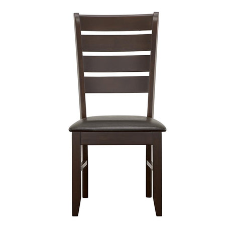 Dalila Cappuccino and Black Ladder Back Side Chairs, Set of 2 from Coaster - Luna Furniture