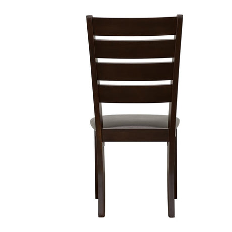 Dalila Cappuccino and Black Ladder Back Side Chairs, Set of 2 from Coaster - Luna Furniture